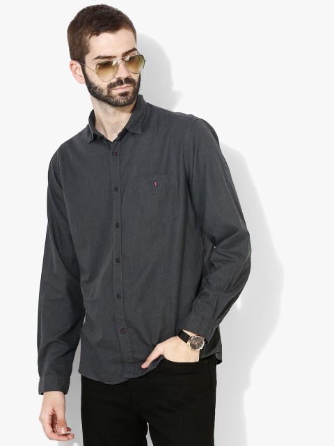 

Charcoal Solid Slim Fit Casual Shirt