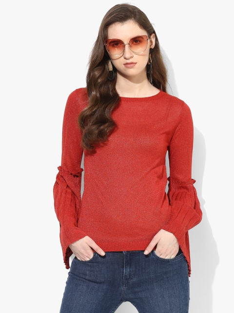 

Red Solid Blouse