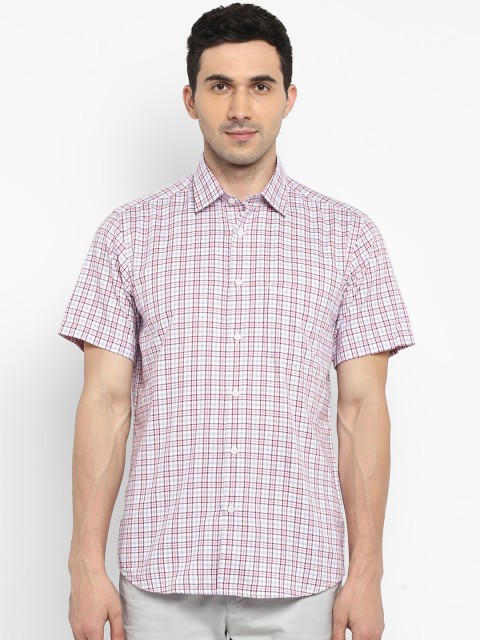 

ColorPlus Men Beige & Purple Tailored Fit Checked Casual Shirt