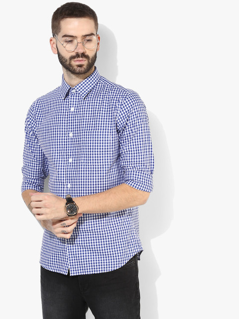 

Blue Checked Regular Fit Casual Shirt