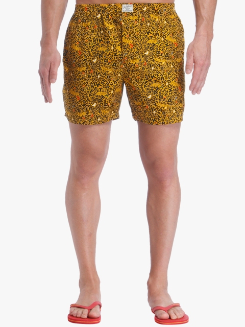 

Yellow Printed Pure Cotton Boxer