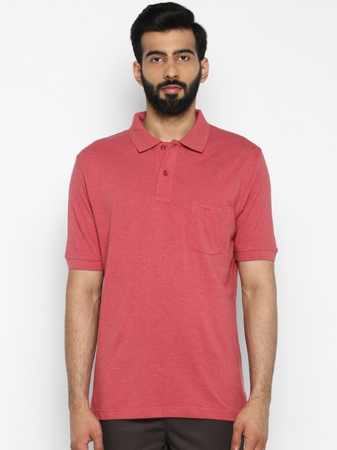 

ColorPlus Men Rust Pink Solid Polo Collar T-shirt