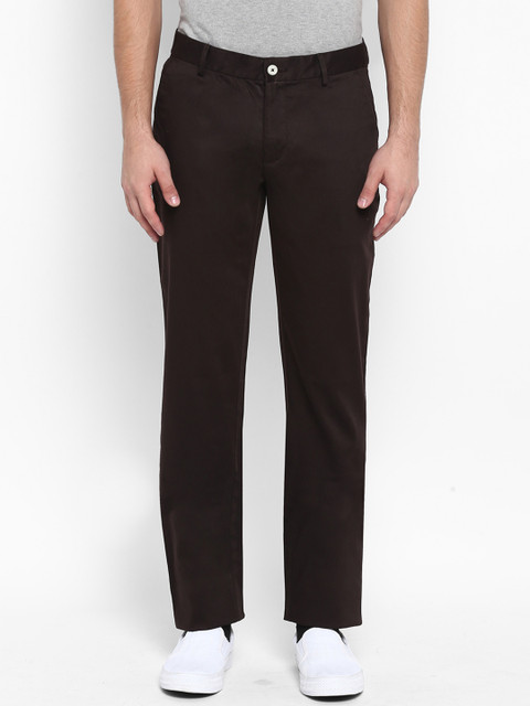 

Park Avenue Men Brown Slim Fit Solid Regular Trousers