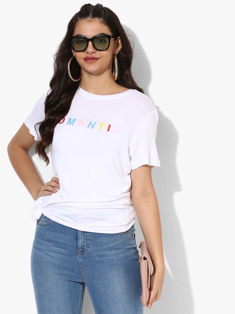 

White Embroidered T Shirt