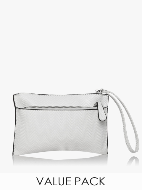 

Pack Of 2 White Double Zip Wristlets