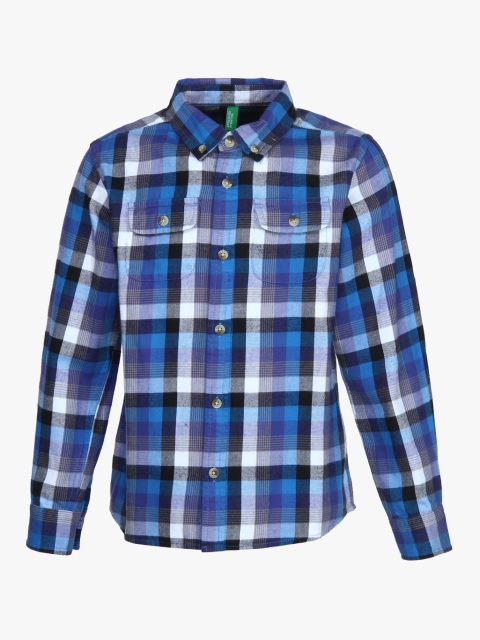 

United Colors of Benetton Blue & White Regular Fit Casual Shirt