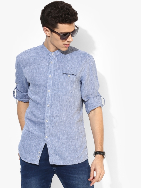 

Light Blue Solid Regular Fit Casual Shirt