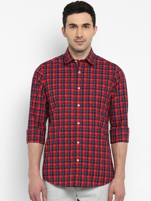 

ColorPlus Men Red & Blue Regular Fit Checked Casual Shirt