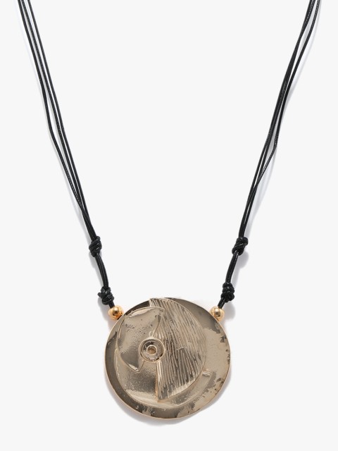 

Golden Hammered Metallic Statement Necklace, Gold