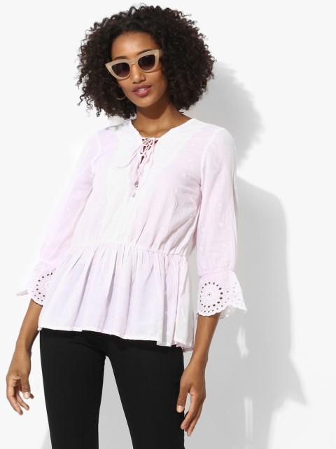 

Pink Solid Pure Cotton Blouse