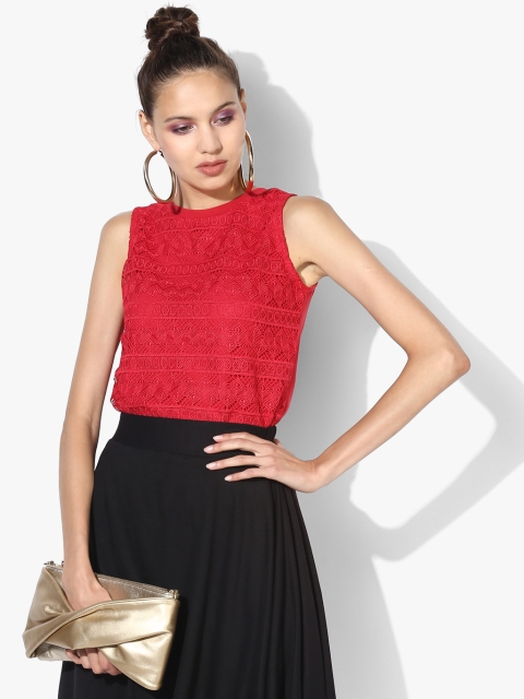 

Red Self Design Blouse