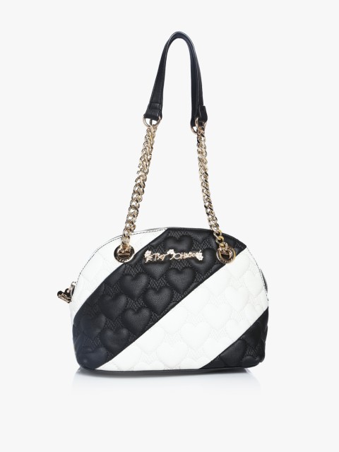 

Steve Madden Black & White Colourblocked Handheld Bag