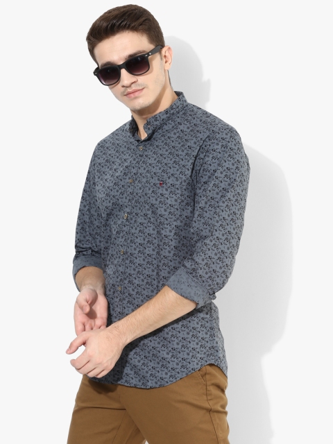 

Grey Printed Slim Fit Casual Shirt