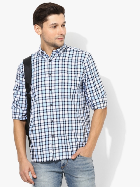 

Blue Checked Regular Fit Casual Shirt
