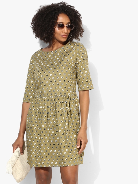 

Marks & Spencer Olive Printed Shift Dress