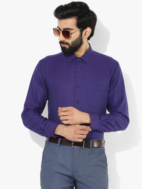 

Purple Self Design Slim Fit Formal Shirt