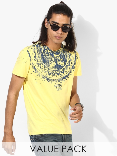 

Multicoloured Printed Round Neck T-Shirt, Multi