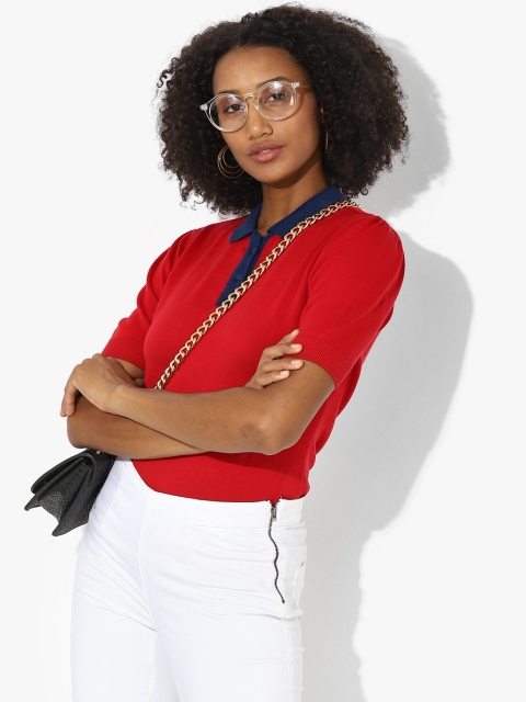 

Red Solid Blouse
