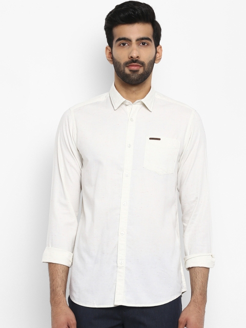 

ColorPlus Men Beige Contemporary Regular Fit Solid Casual Shirt