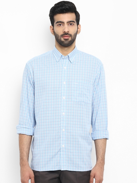 

ColorPlus Men Blue Regular Fit Checked Casual Shirt