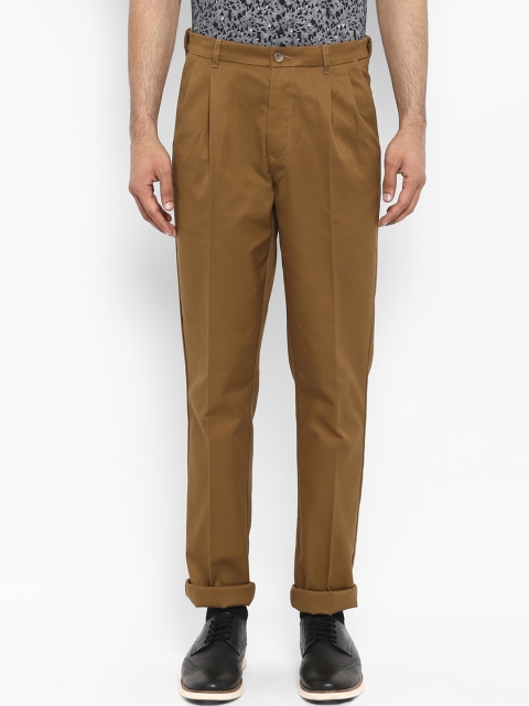 

ColorPlus Men Khaki Slim Fit Solid Regular Trousers