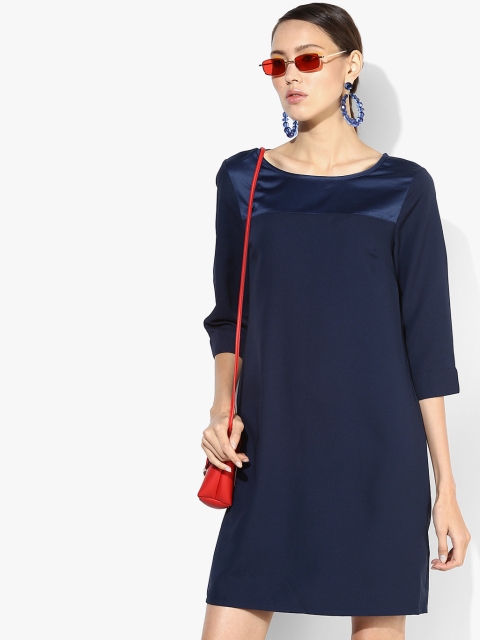 

Navy Blue Solid Shift Dress