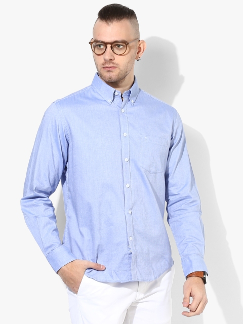 

Blue Solid Regular Fit Casual Shirt