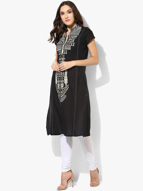 

Sabhyata Black Embroidered Kurta