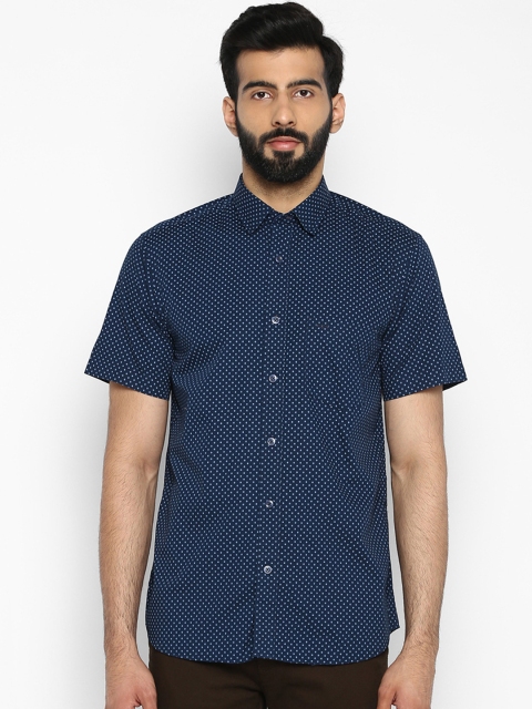 

ColorPlus Men Blue Tailored Fit Printed Casual Shirt