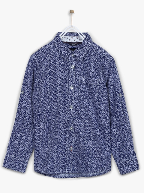 Allen Solly Junior Blue Printed Regular Fit Shirt