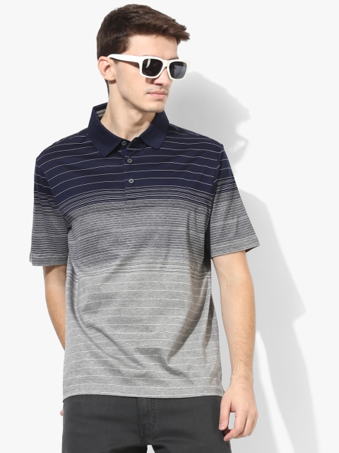 

Navy Blue Striped Regular Fit Polo T-Shirt