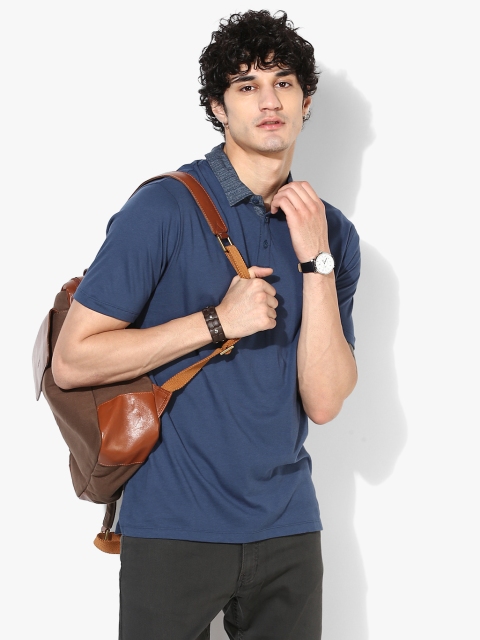 

Navy Blue Solid Regular Fit Polo T-Shirt