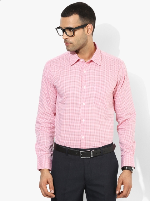 

Pink Checked Slim Fit Formal Shirt