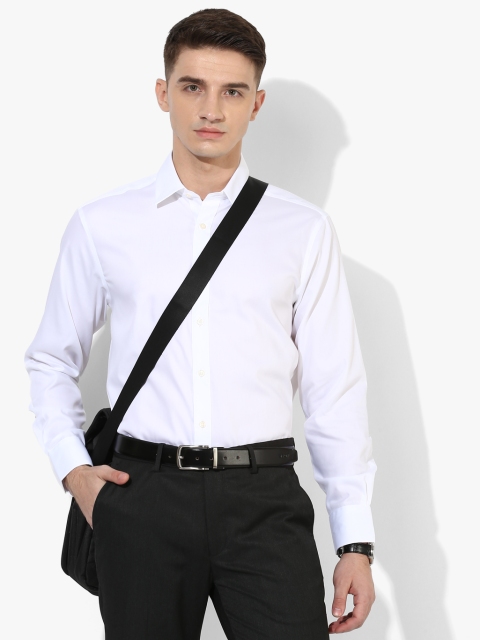 

White Solid Regular Fit Formal Shirt