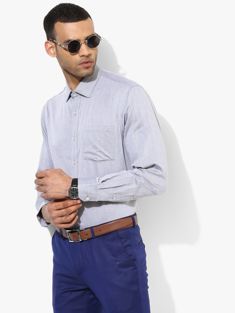 

Grey Solid Slim Fit Formal Shirt