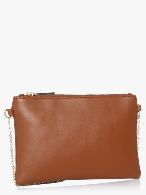 

Tan Synthetic Leather Clutch