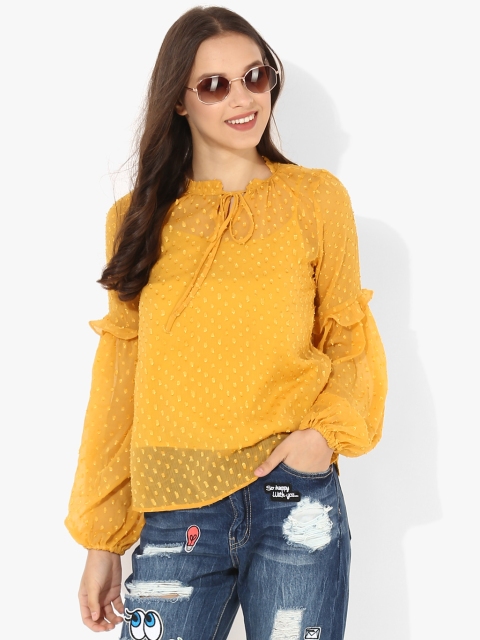 

mustard Self Design Blouse