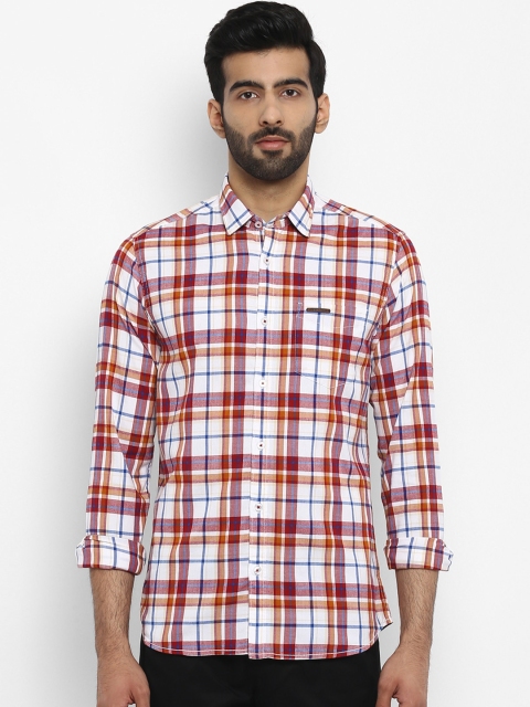 

ColorPlus Men White & Red Contemporary Regular Fit Checked Casual Shirt