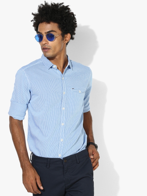 

Blue Checked Slim Fit Casual Shirt