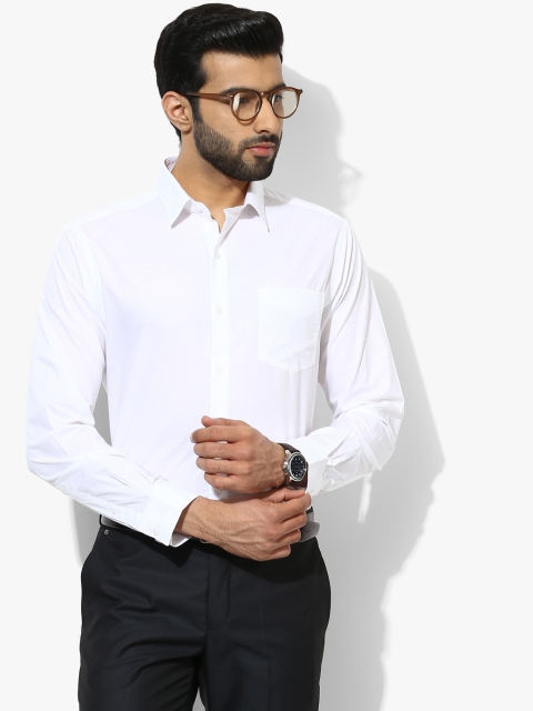 

White Solid Slim Fit Formal Shirt