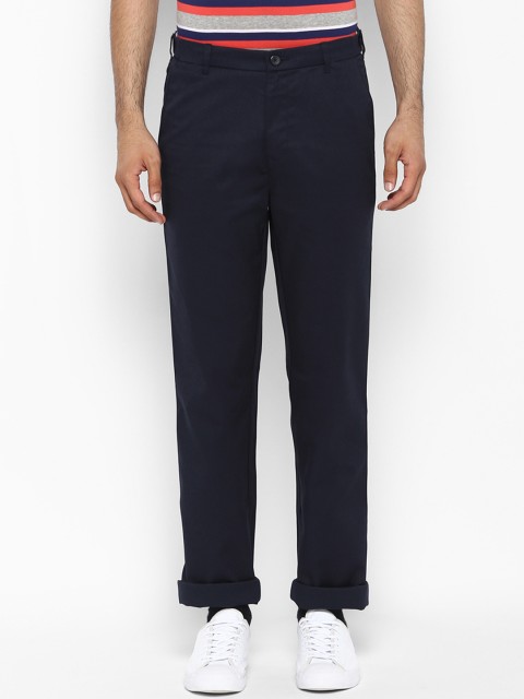 

ColorPlus Men Navy Blue Tailored Fit Solid Chinos