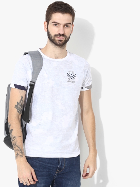 

SPYKAR Men White Solid Round Neck T-shirt
