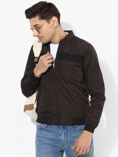 

Brown Polyester Casual Jacket