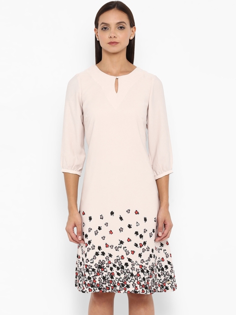 

Park Avenue Women Beige Printed A-Line Dress