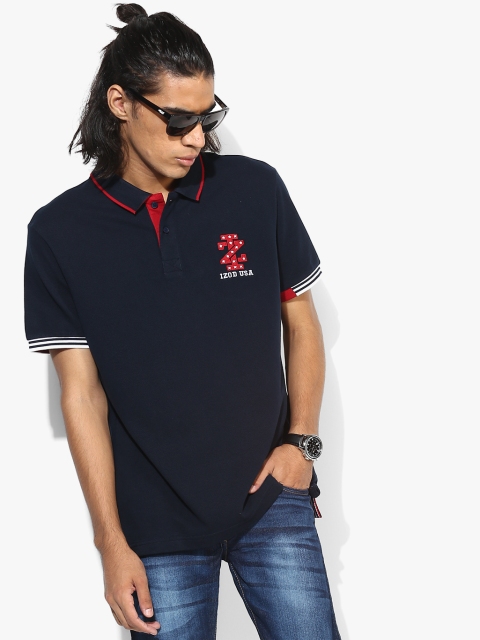 

Navy Blue Solid Slim Fit Polo T-Shirt