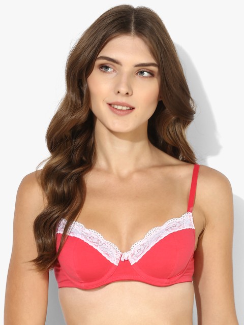 

Pink Self Design Underwired Non Padded Basic Bra