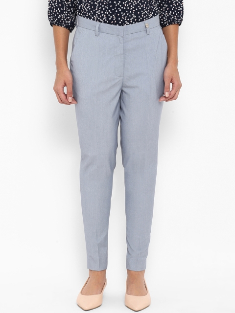 

Park Avenue Women Blue Straight Fit Solid Formal Trousers
