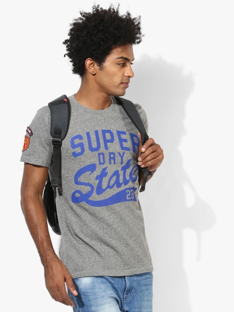 

Grey Printed Regular Fit Round Neck T-Shirt