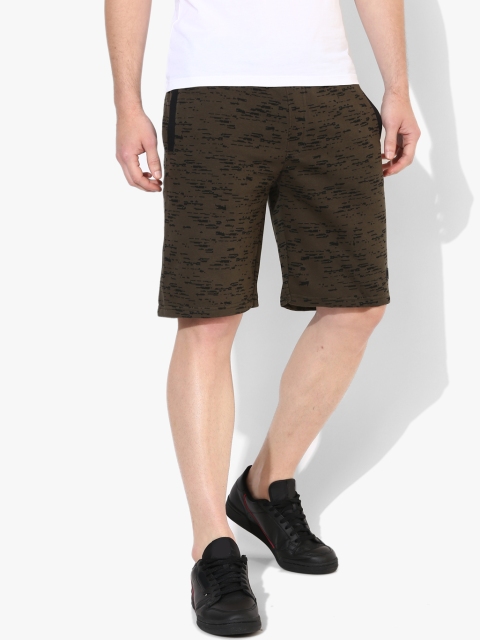 

Olive Self Design Shorts