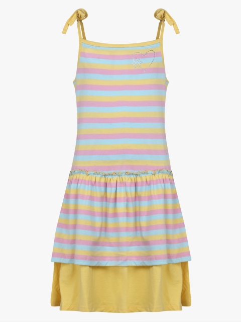 

Yellow Striped Casual Dress